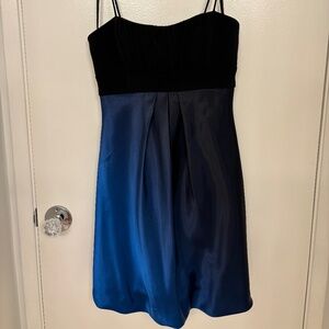 Betsy & Adam Blue and Black Bubble Skirt Dress Size 8